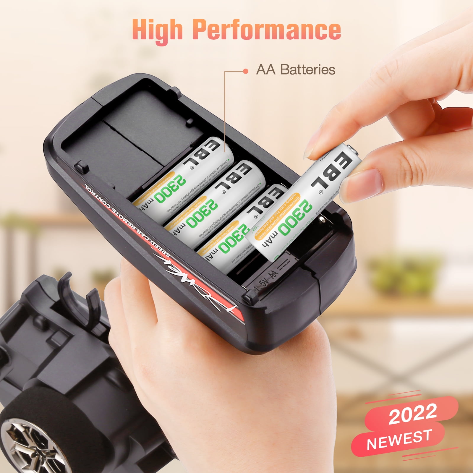 EBL AA Rechargeable Batteries (8 Pack), 2300mAh Double a Batteries + 8 Bay Battery Charger with Charging Cable