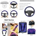 thumbnail image 4 of Jeiento Boho Mandala Floral 15 PCS Car Seat Cover, with Rear View Mirror Cover Seat Belt Strap Pads Cup Coasters Trash Can Keychain Air Vent Storage Bag Steering Wheel Cover for Women Men, 4 of 6