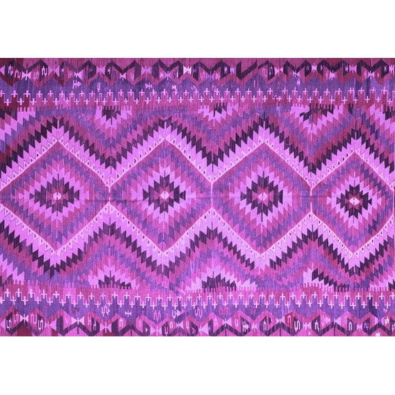 Ahgly Company Indoor Rectangle Southwestern Purple Country Area Rugs, 3' x 5'