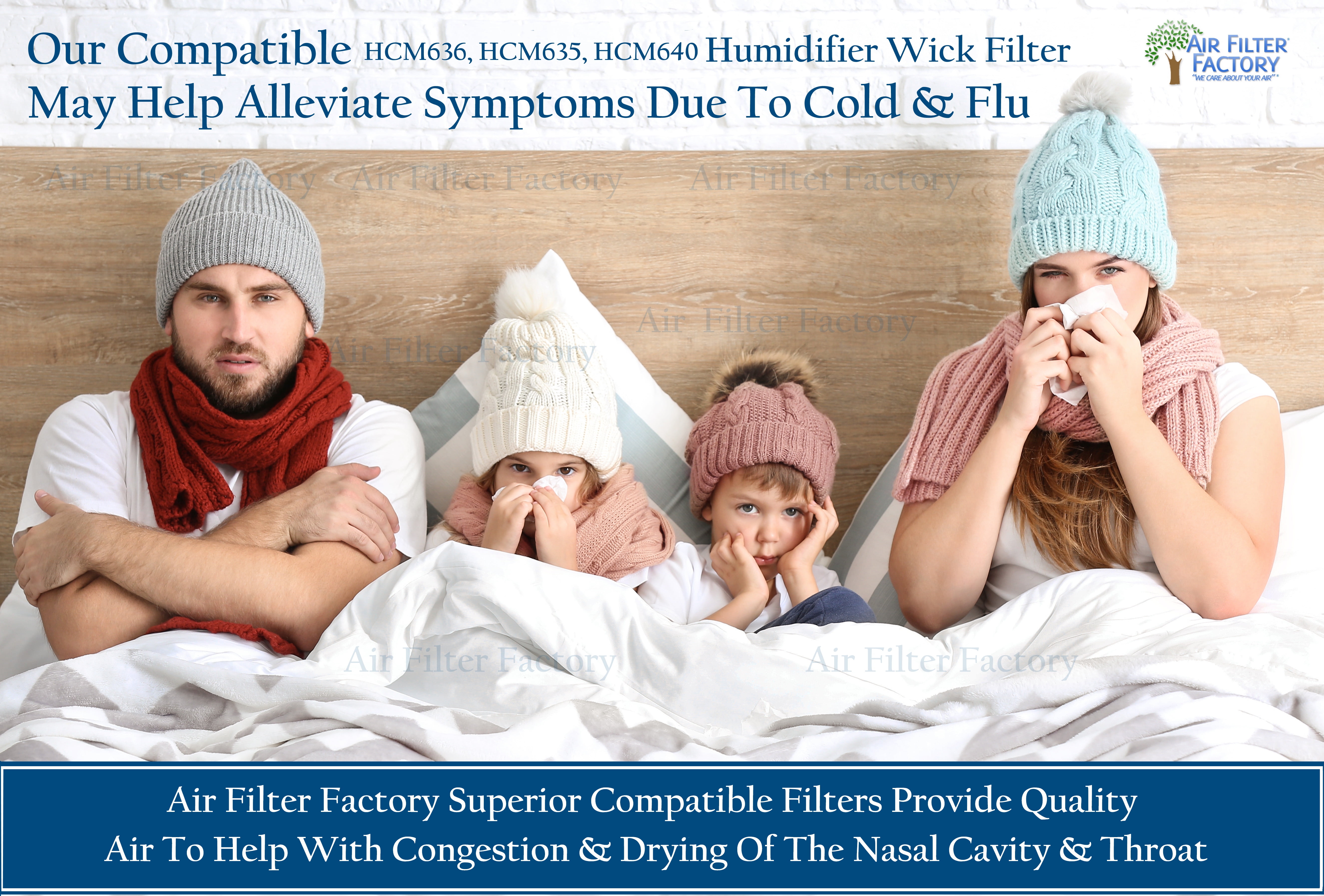Air Filter Factory Replacement for HCM636, HCM635, HCM640 Honeywell Replacement Humidifier Wick Filters 2-Pack