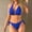 *Blue, variant on Women's Halter V Neck Bikini Set, 2-Piece Swimsuit with Side Tie Bottom, Triangle Bathing Suit for Beach and Pool Army Green,Women's Plus S