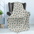 thumbnail image 4 of Fox Soft Flannel Fleece Throw Blanket, Orange Foxes in a Snowy Winter Forest Animals of Cold Climates Cartoon, Cozy Plush for Indoor and Outdoor Use, 50" x 60", Teal Orange Black, by Ambesonne, 4 of 5