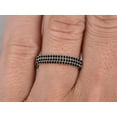 thumbnail image 3 of 1.50 Carat 3 Stackable Ring set Classic Black Moissanite Diamond Wedding Ring Wedding Band 925 Sterling Silver With 18k White Gold Plating, 3 of 5