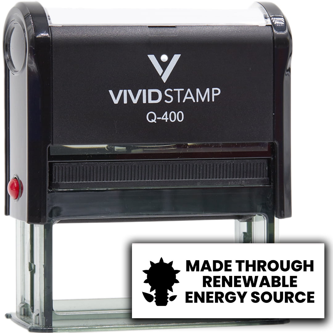 (3 pack) All Quality Made through Renewable Energy Source Self-Inking Rubber Stamp (Black Ink) - Q-400