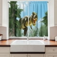 thumbnail image 2 of Ambesonne Digital Kitchen Curtains, Jurassic Monster Fossil, 55"x39", Sky Blue Fern Green, 2 of 3