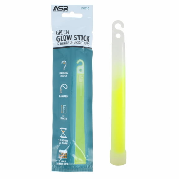 ASR Outdoor Emergency Glow Stick BOB High Visibility Night Vision, 6 inch Green