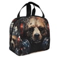 thumbnail image 2 of Vsdgher Urban Bear With Headphones Print Lunch Bag, Lunch Box for Women Adult Men, Lunch Tote Insulated Cooler Lunch Container for Work/Office/Picnic/Travel, 2 of 8
