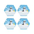 thumbnail image 2 of Kll Hexagon Drink Coasters Set Of 4,Pu Leather Absorbent Coasters Set Decorative Coffee Cup Coasters Housewarming Gift For Home Decor-Collie In Bathtub, 2 of 9