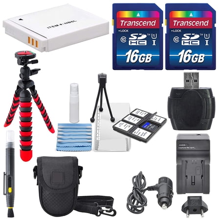 NB-6L Deluxe Accessory Bundle for Canon PowerShot SX610  SX710  D30  and S120 along with a total of 32GB SD Card  Flexible Tripod  Battery  AC/DC Charger  and Cleaning Accessories