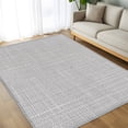 thumbnail image 2 of Silver Gray Solid Washable Area Rug 8x10 Minimalist Cloth Cool Gray Linen Texture Industrial Low-Profile Area Rugs Non Slip Backing Indoor Floor Carpet for Entrance Living Room Bedroom Home Office, 2 of 9