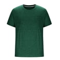 thumbnail image 2 of WULMLEO Mens T-Shirts Summer Crew Neck Casual Shirts Plain Short Sleeve Basic Tees Dark Green L, 2 of 5