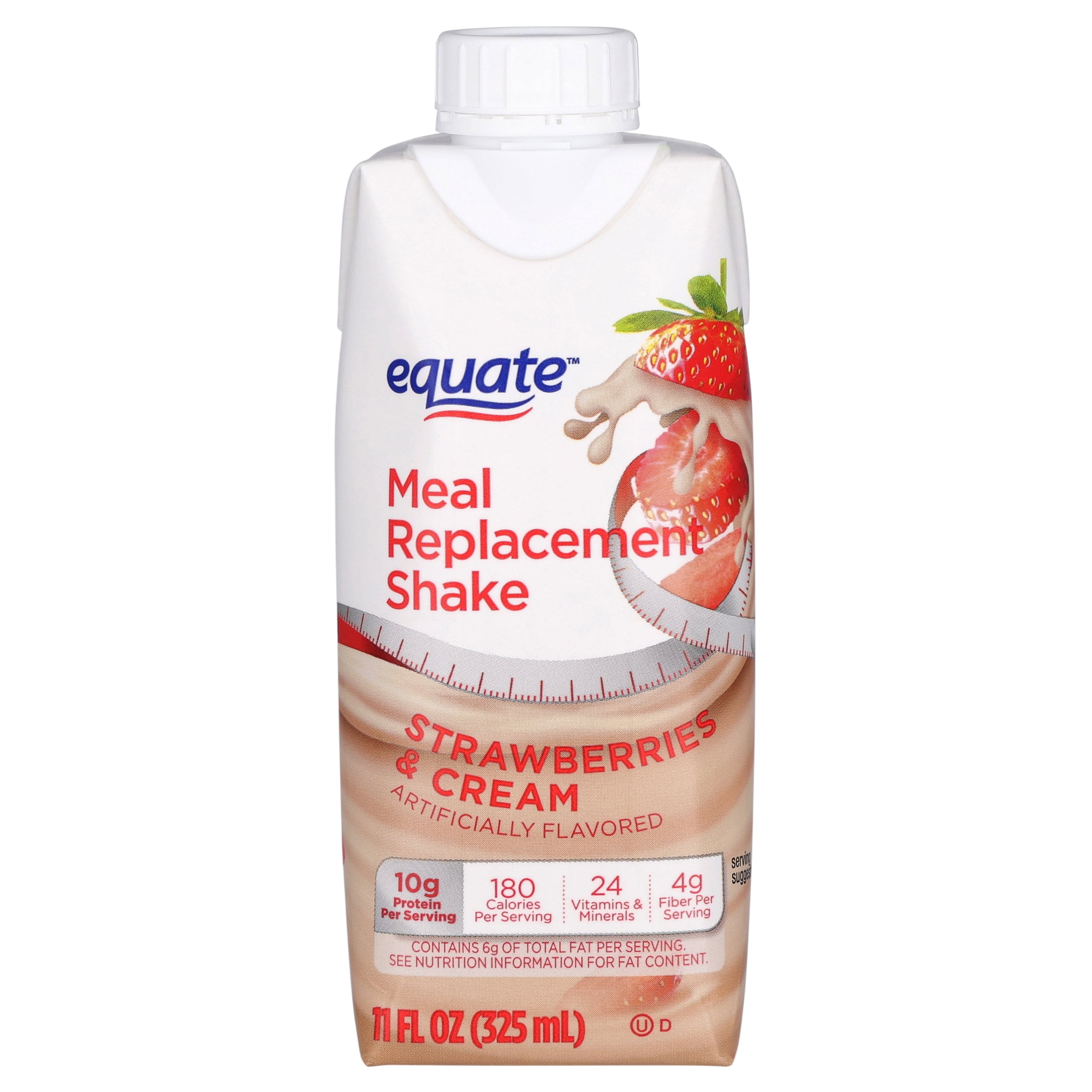 Equate Meal Replacement Shake, Strawberries and Cream, 11 fl oz, 12 Count
