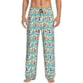 thumbnail image 2 of Kdxio Cute Corgi Head Print Men's Sleep Pajama Pant Lounge Pants with Pockets, 2 of 8