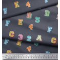 thumbnail image 3 of Soimoi Cotton Cambric Fabric Numbers & Alphabets Text Print Fabric by The Yard 56 Inch Wide, 3 of 3