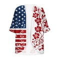thumbnail image 5 of Xdegoge Patriotic 4th of July Kimono Cardigan for Women Red White and Blue Butterfly Graphic Open Front Lightweight Summer Beach Cover Up Independence Day Party Tops, 5 of 5