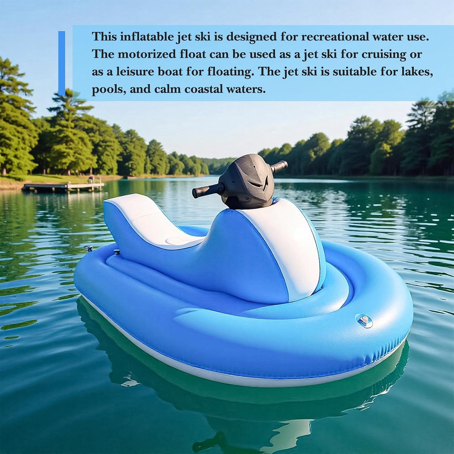 Inflatable Jet Ski with Motor, 2026 New Upgraded Electric Inflatable Water Scooter, 0.88m/s Speed, 30-60 Mins Runtime,Inflatable Jet Boat for Adults Sea Diving Swimming Equipment