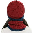 thumbnail image 4 of Baumaty 2Pcs Kids Winter Knitted Hats+Scarf Set Warm Fleece Lining Cap for 5-14 Year Old Boys Girls (Wine Red), 4 of 13