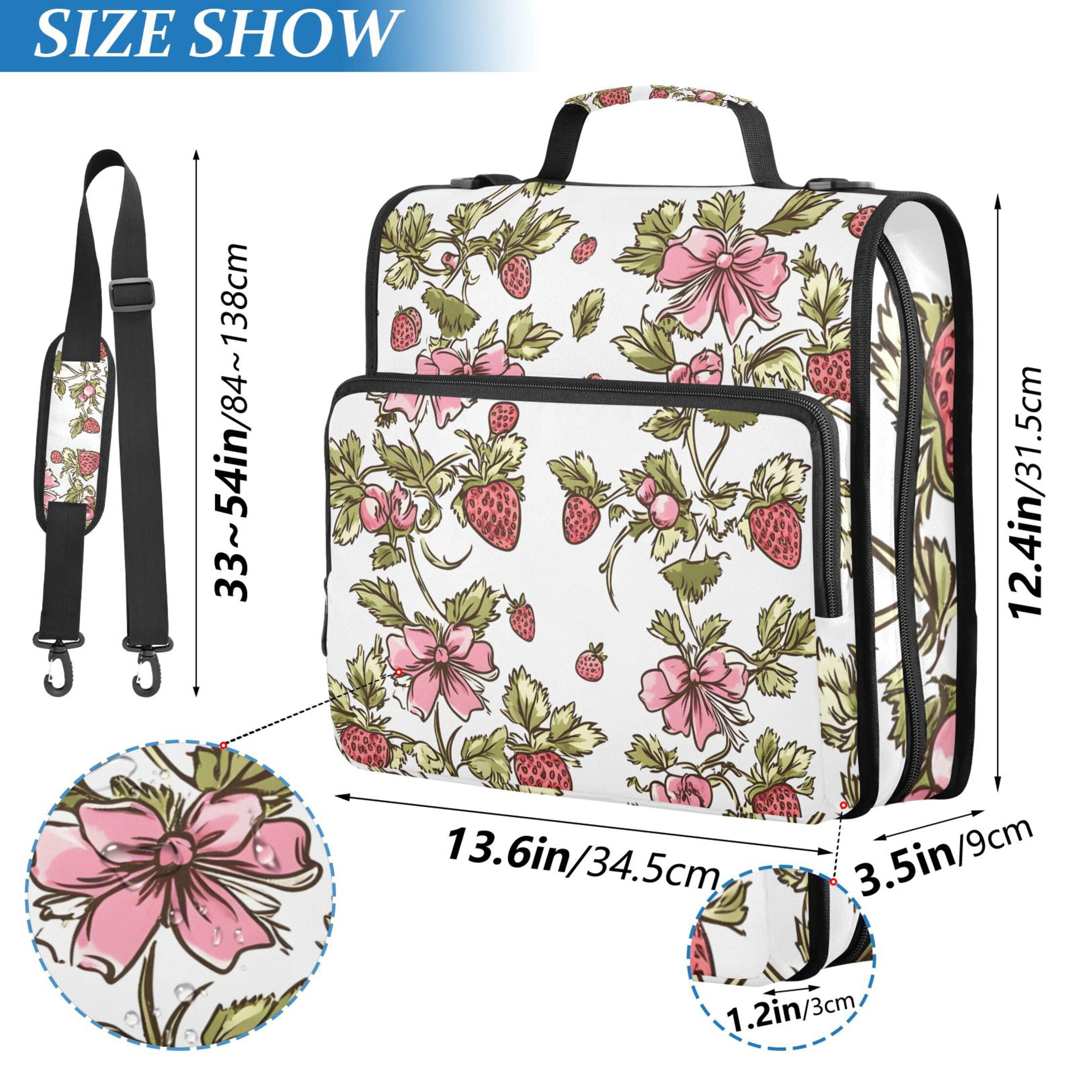 ALAZA Zipper Binder Strawberries 3 Ring Trapper Keeper File Folder Organizer Bag