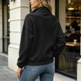 thumbnail image 7 of Women Quarter Zip Sweatshirt Sevevn Quarter Zip Stand Collar Relaxed Fit Fleece Fabric Drop Shoulder Kangaroo Pocket Long Sleeve For Casual Daily Wear, 7 of 7