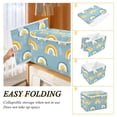 thumbnail image 2 of Yayeee Collapsible Cube Storage Bin with Lid Fabric Closet Decorative Basket with Handles, Light Blue Rainbow, 2 of 7