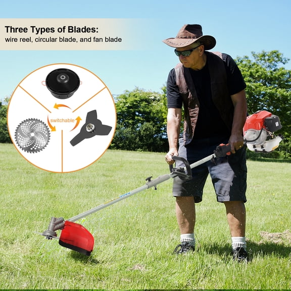 Yifeus 52CC 5-in-1 Versatile Yard Care Kit, Gas-Powered Hedge Trimmer, Grass Cutter, String Trimmer, Brush Slicer, Edger, and Pole Saw with Extendable Shaft