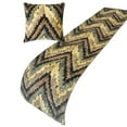 thumbnail image 4 of The HomeCentric King / Queen / Twin Beige Designer King 90"x18" Bed Runner WITHOUT Pillow Cover, Abstract, Chevron, Quilted Bed Scarf on Suede Velvet fabric - Paramount, 4 of 5
