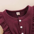 thumbnail image 4 of KATEA Toddler Baby Girl Ruffled Sleeveless Romper Casual Summer Jumpsuit Cotton Linen Clothes, 4 of 4