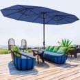 thumbnail image 1 of Patio Umbrella with Base Included, Double-Sided Outdoor Market Rectangle Umbrellas with Crank Handle for Pool, Deck, Backyard, 1 of 5