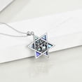 thumbnail image 3 of Star of David Necklace Sterling Sliver Abalone Shell Tree of Life Necklace Jewish Jewelry Gifts for Women Men, 3 of 10
