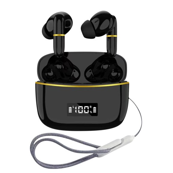 Wired Bluetooth Earbuds,Digital Display Wireless Headphones,Long Battery Life Audio Earphones,Bluetooth 5.3 On-Ear,Clear Calls,Stable Wear,Universal Compatibility,HiFi Sound,Fast Charging Headphones