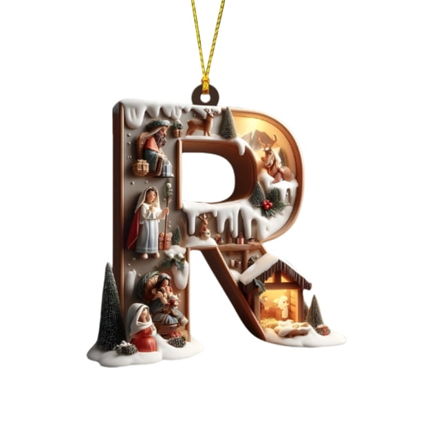 Decoraciones Del Árbol de Navidad 26 Letras Decoración Del Árbol de Navidad Colgante Ornamentos Del Árbol de Navidad Ornamentos de Navidad Personalizados Decoración de Navidad Decoración Colgante Del