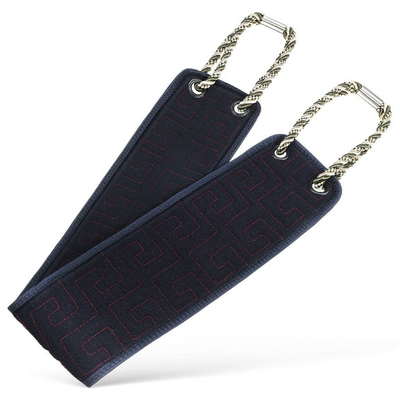 Hytrove Exfoliating Back Scrubber with Dual Sided Design and Double Handles for Bathing Use Black Synthetic