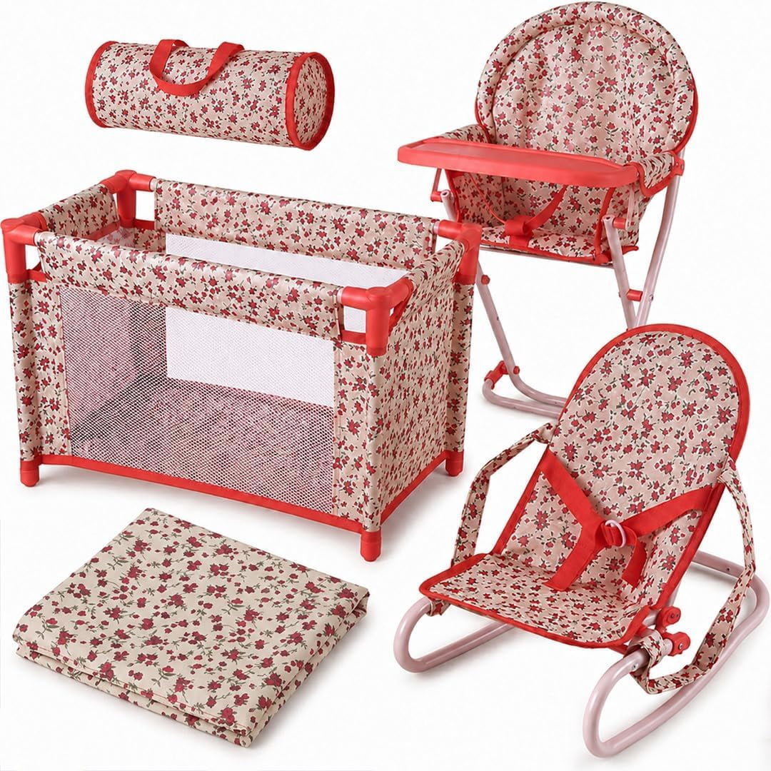 LITTLE GEM 　テディベア　リンダスピーゲル　ベイビーアンディ　2セット Lissi, Twin Baby Dolls & Care Center Set, 12 Inch, Pink-Blue