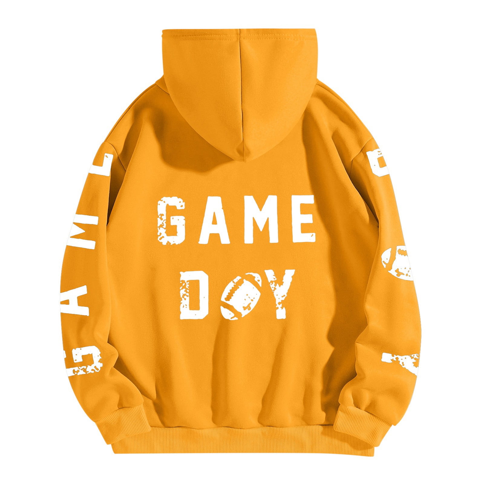 Fashion Women Long Sleeve Letter Football Graphic Printed Drawstring Hoodie Pullover Sweatshirts Top Blouse Clothe with Pocket Women Clothes Patterns Long Sleeve Button down Sweatshirt Womens