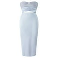 thumbnail image 1 of Robe Longue en Soie pour Femmes, Satin, Sans Manches, Dos Nu, Robe Cocktail Maxi, 1 of 7