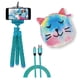 thumbnail image 1 of Skylar Kit de accesorios para teléfonos inteligentes para niños de 3 piezas: trípode flexible, 6 pies. Cable de carga, estuche de transporte de gato de peluche (Lucky Kitty) - Vlogging, kit de influen, 1 of 5