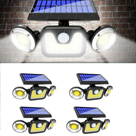 

Genkent Solar Wall Lamp 83COB Solar Flood Light IP65 Waterproof Wireless Solar Motion Sensor Lights Xmas Decor Outdoor Spotlight 3 Adjustable Head(4Pcs)