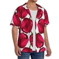 thumbnail image 2 of Uemuo Tulips Flowers Pattern Cotton Linen Short Sleeve Shirts,Casual Lightweight Button Down Shirts,Vacation Beach Summer Tops-Large, 2 of 7