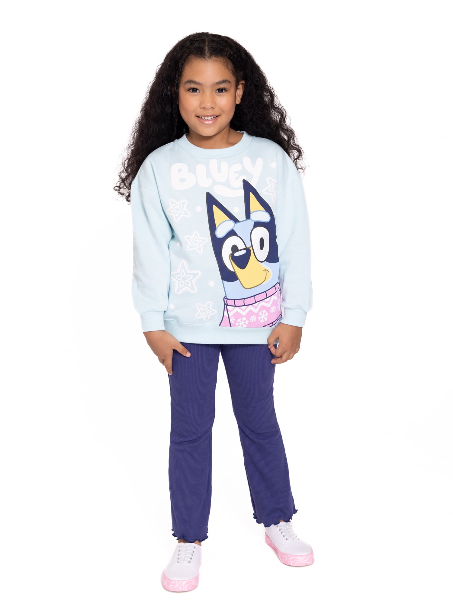Bluey Toddler Girls Graphic Sweatshirt and Flare Leggings Set, 2-Piece, Sizes 12M-5T