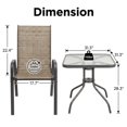 thumbnail image 3 of Pirecart 5-Piece Outdoor Patio Dining Set with 4 Textilene Chairs and Square Table, Brown, 3 of 13