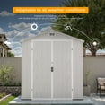 thumbnail image 3 of Patiowell 6'x4' Resin Storage Shed, Lockable Door & Window, Durable All-Weather Outdoor Shed for Garden & Tool Storage, Light Gray, 3 of 9