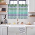 thumbnail image 2 of Purple Green Boho Kitchen Curtains Window Panels, Vintage Ethnic Tribe Abstract Art Insulated Window Treatment Curtain, Grommet Curtains for Bedroom/Living Room/Bathroom, 2 Piece 42"Wx45"L, 2 of 8