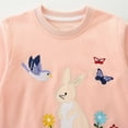 thumbnail image 6 of Byoo Toddler Girls' Sweatshirts Soft Cotton Bunny Floral Graphic Long Sleeve Pullover Top Kids Casual Active Sweatshirt，Light Pink, 6 of 9