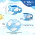 thumbnail image 2 of Taza de Espresso de 10oz Linda de Cerámica Azul Blanca con Nube, Juego de Platos, Taza para Beber, 2 of 7