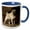 Blue/White, variant on 3drose, Redmond, Wa. Portrait of a Fawn Pug., 11oz Two-tone Blue Mug