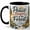 Black, variant on Peace Begins in the Forest Coffee Mug, Cabin Forest Stream and Sunrise Design, 11 oz Ceramic Cup