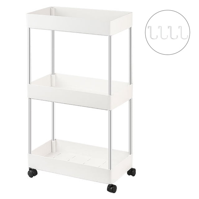 bandeja de almacenamiento Irfora Estante de almacenamiento de piso a techo de múltiples capas para baño, suministros de cocina, estante de almacenamiento extraíble de plástico, estante de carro para Irfora bandeja de almacenamiento