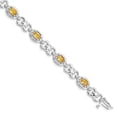 thumbnail image 3 of 925 Sterling Silver Diamond Yellow Orange Citrine Chain Gemstone Tennis Bracelet, 3 of 5