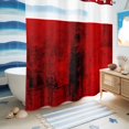 thumbnail image 5 of No Hook Shower Curtain, Red Shower Curtains for Bathroom with See Through Top Window, Retro Oil Painting Modern Abstract Art Aesthetics Waterproof & Washable Bath Curtain 66"x72", 5 of 9