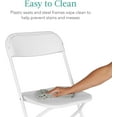 thumbnail image 7 of Wubio Set of 10 Plastic Folding Chairs, Portable Stacking Indoor Outdoor Seating for Home, Yard, Garden, Parties, Events w/Non-Slip Feet, 350lb Weight Capacity - White, 7 of 7